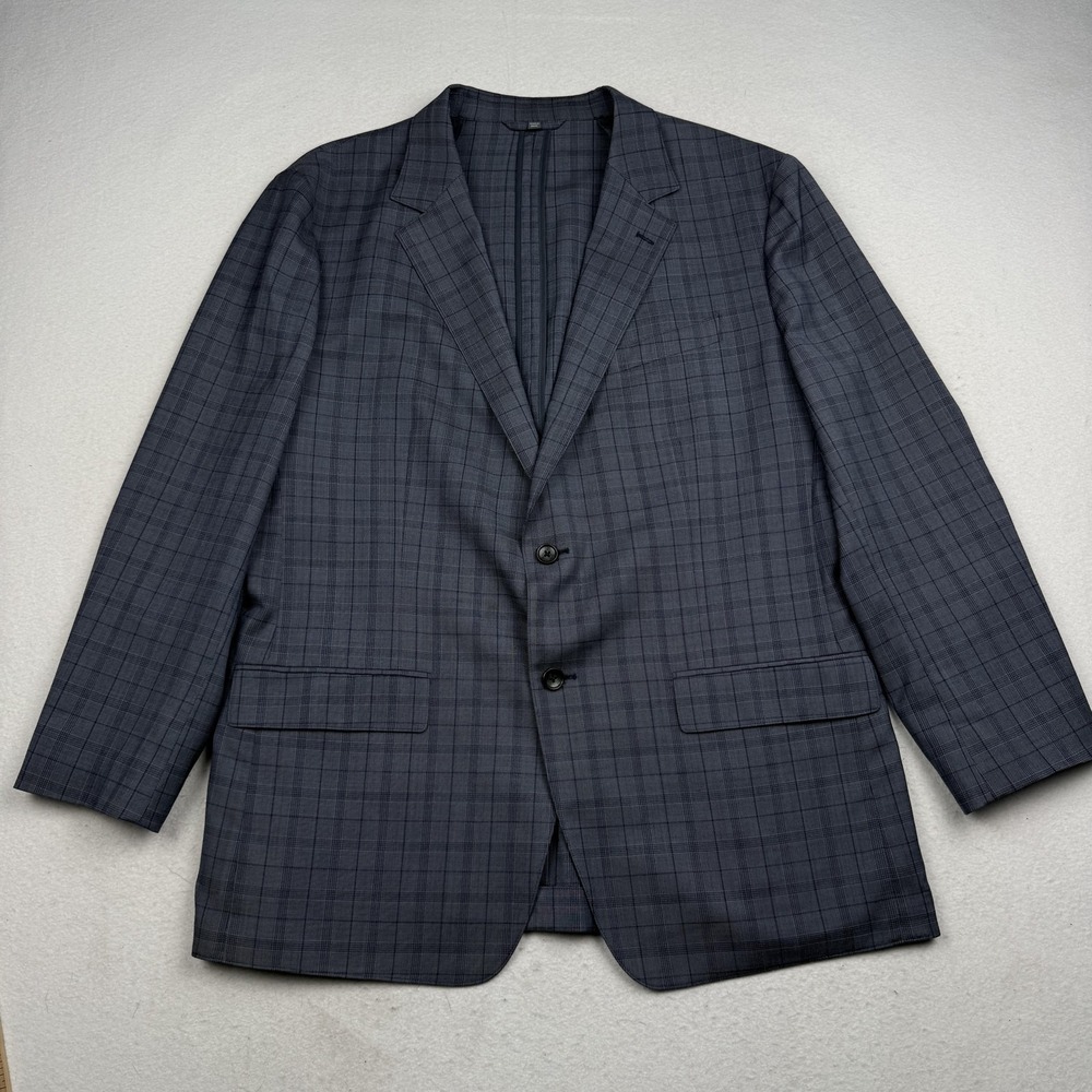 Bonobos Suit Jacket Mens 46R Blue Check Slim Fit Tollegno 1900 Wool Stretch